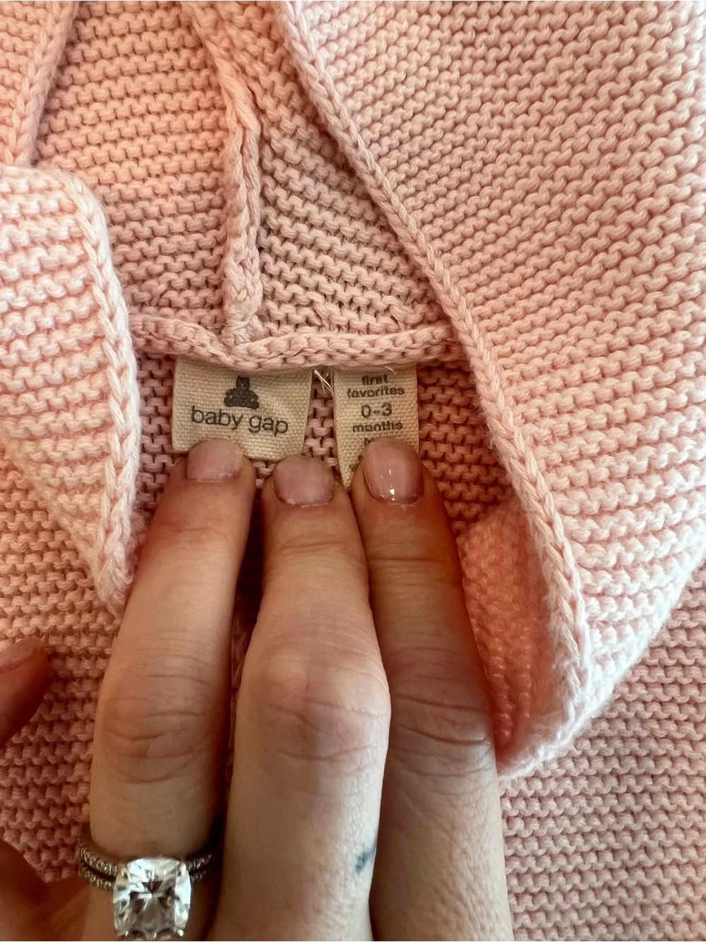 GAP Baby Knit Hooded Cardigan in Pale Pink